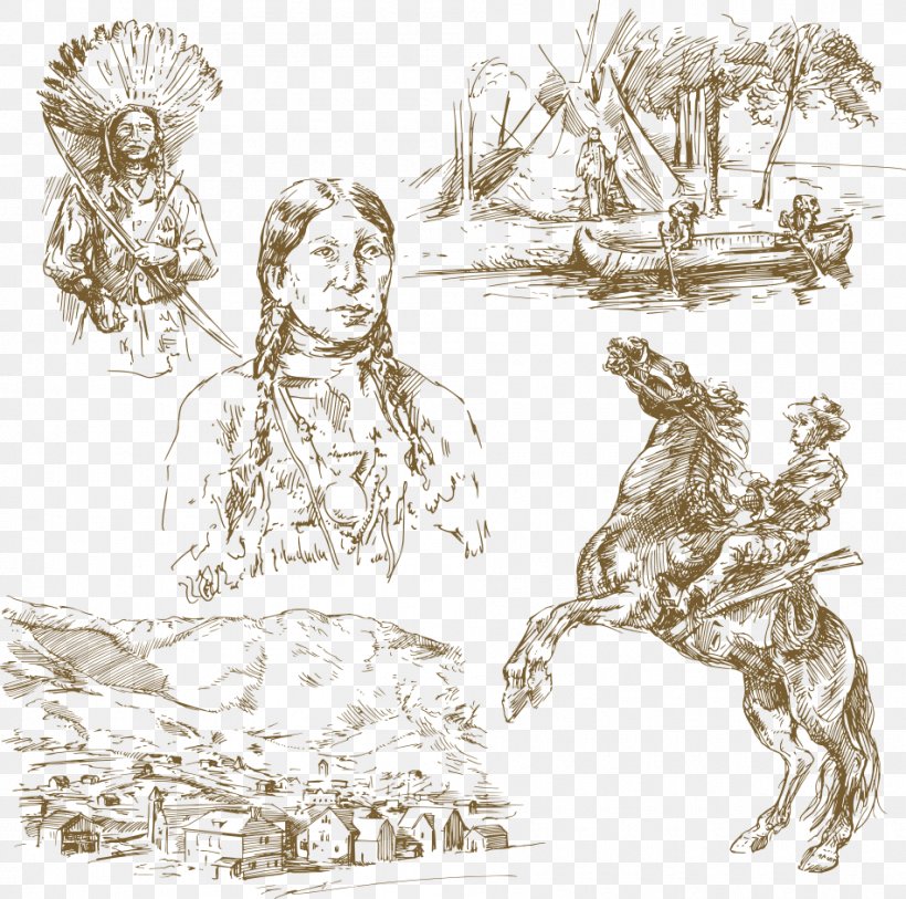 Indigenous Peoples Of The Americas Drawing Horse Illustration, PNG, 950x942px, Indigenous Peoples Of The Americas, Art, Cartoon, Cowboy, Croquis Download Free