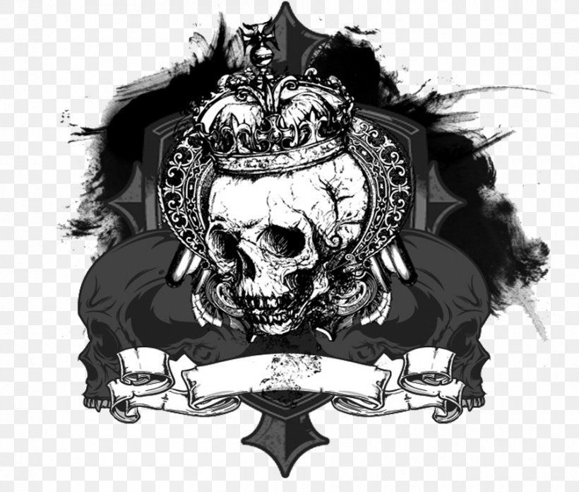 T-shirt Skull Clothing Calvaria Video, PNG, 900x764px, Tshirt, Black And White, Bone, Calvaria, Cap Download Free
