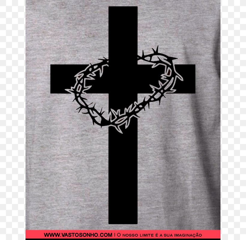 Christian Cross Cross And Crown Crown Of Thorns T-shirt, PNG, 800x800px, Cross, Bible, Brand, Christian Cross, Christianity Download Free