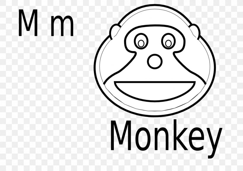 Monkey Clip Art, PNG, 999x706px, Monkey, Animation, Area, Black And White, Brand Download Free