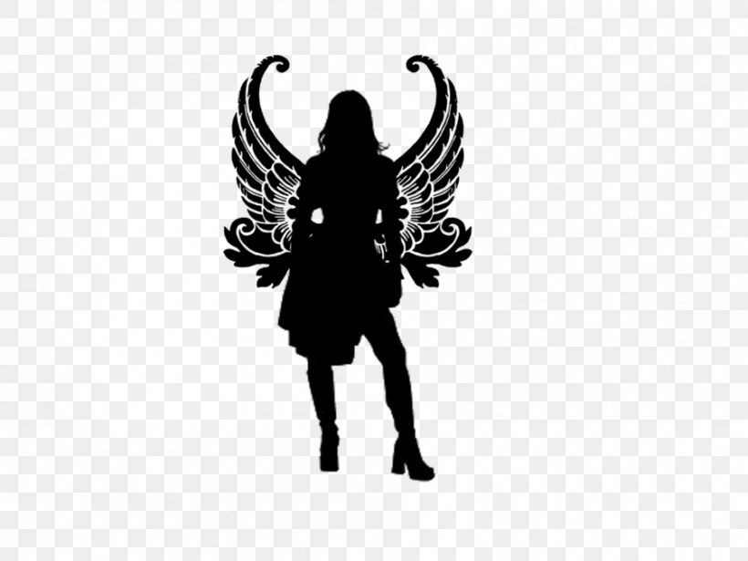 Silhouette Female Woman Clip Art, PNG, 900x675px, Silhouette, Angel, Black, Black And White, Female Download Free