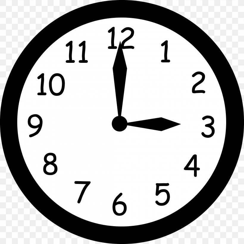 Digital Clock Black And White Clip Art, PNG, 4400x4400px, Clock, Alarm Clock, Area, Black And White, Blog Download Free