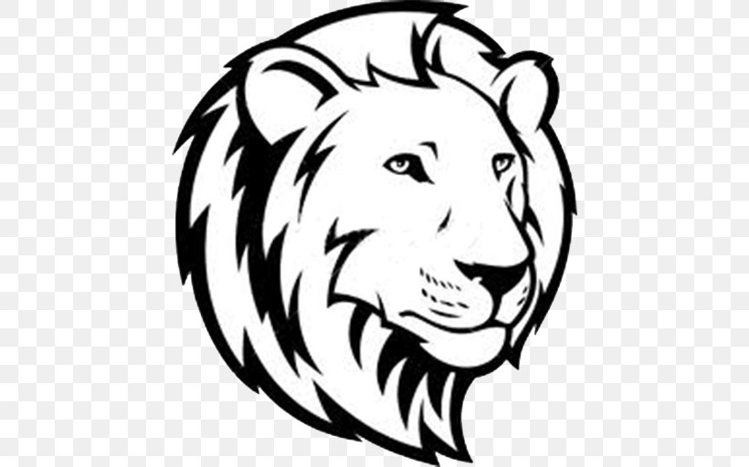 Lion Our Lady Of Lourdes Elementary School Tiger Wheaton College Black And White, PNG, 512x512px, Lion, Art, Artwork, Big Cats, Black Download Free