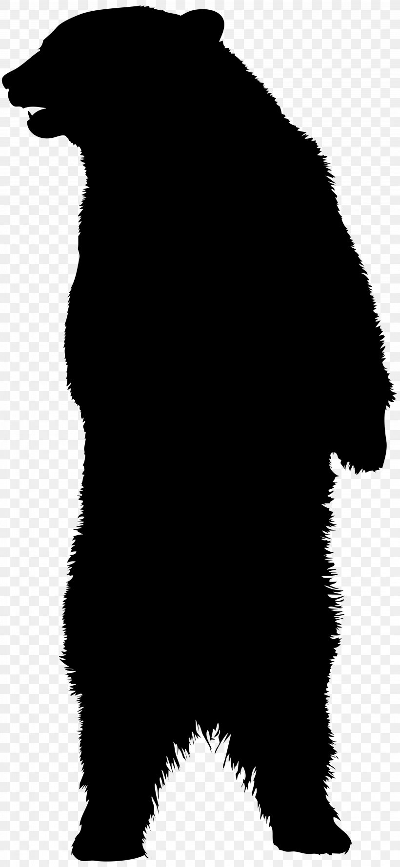 American Black Bear Silhouette Clip Art, PNG, 3697x8000px, Bear, American Black Bear, Black, Black And White, Brown Bear Download Free