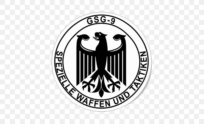 Germany Logo Sticker GSG 9 Decal, PNG, 500x500px, Germany, Area, Black And White, Brand, Crest Download Free