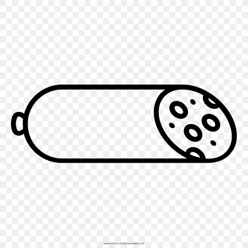 Salami Drawing Coloring Book Sausage Chorizo, PNG, 1000x1000px, Salami, Area, Auto Part, Bella Thorne, Black And White Download Free