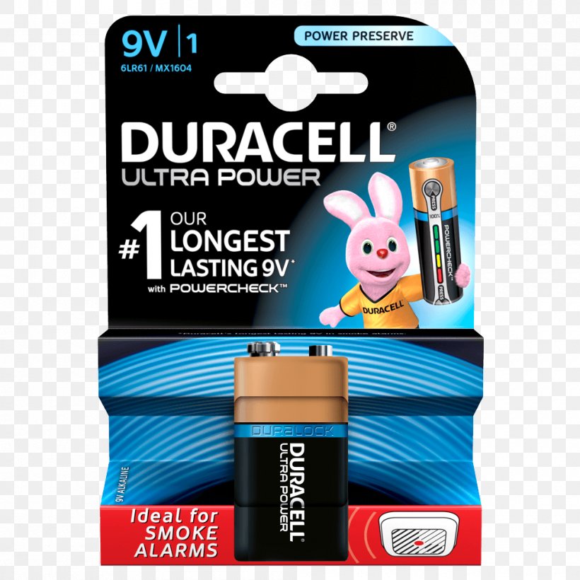 Electric Battery Nine-volt Battery Alkaline Battery Duracell 9V Ultra Power Battery, PNG, 1000x1000px, Electric Battery, Aa Battery, Aaa Battery, Ac Adapter, Alkaline Battery Download Free