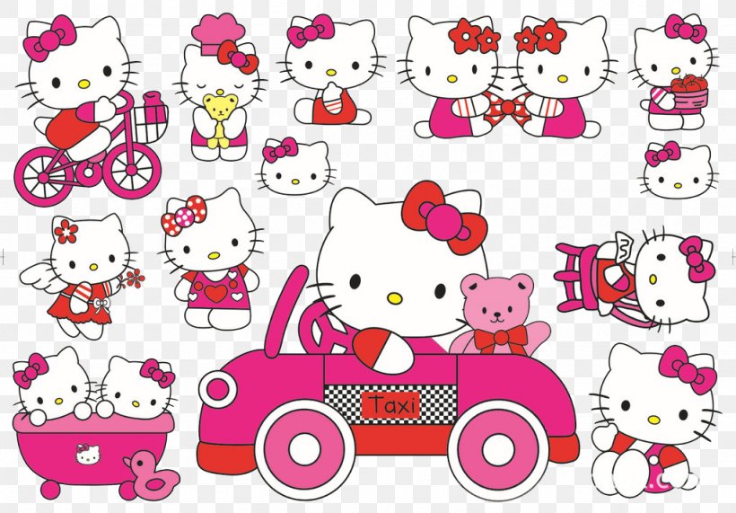 Hello Kitty Wall Decal Sticker, PNG, 1024x714px, Hello Kitty, Adhesive, Area, Art, Brick Download Free
