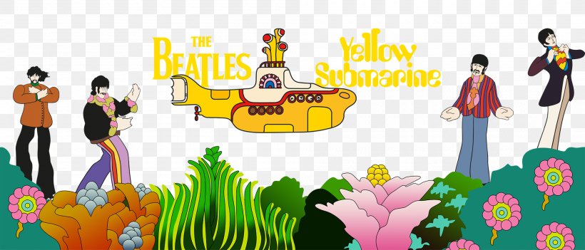 The Beatles Yellow Submarine Abbey Road Royalty-free, PNG, 2000x858px, Watercolor, Cartoon, Flower, Frame, Heart Download Free