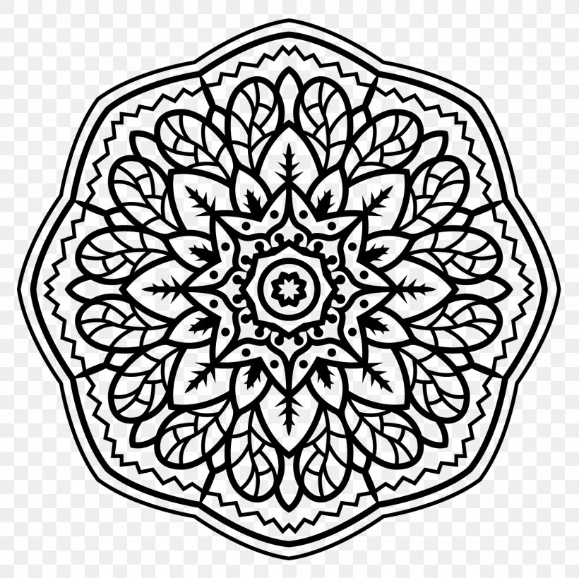 Coloring Book Mandala Drawing, PNG, 1600x1600px, Coloring Book, Adult, Area, Art, Black And White Download Free