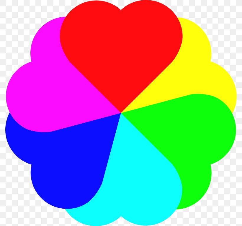 Heart Rainbow Color Clip Art, PNG, 784x768px, Heart, Area, Byte, Color, Flower Download Free