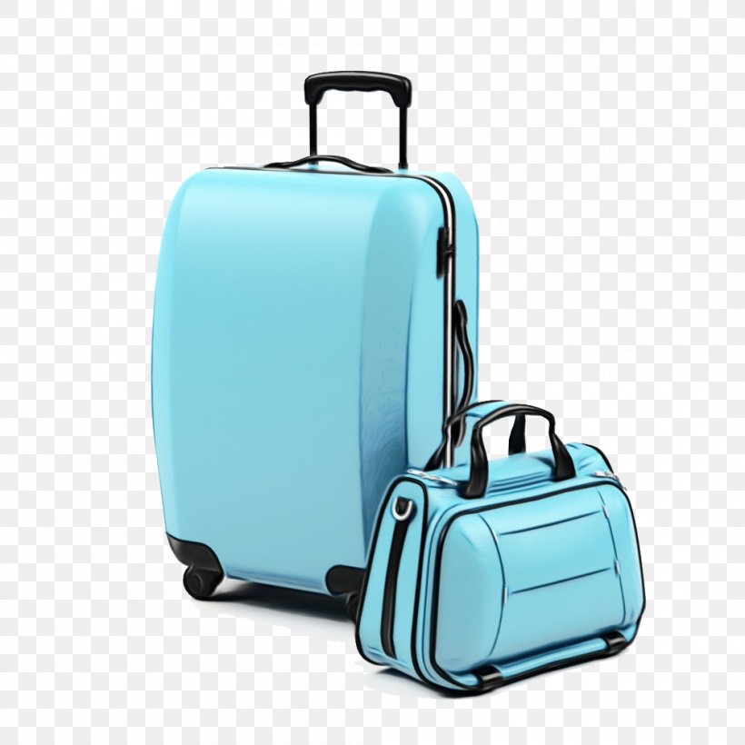 Suitcase Bag Hand Luggage Baggage Turquoise, PNG, 1000x1000px, Watercolor, Aqua, Bag, Baggage, Hand Luggage Download Free