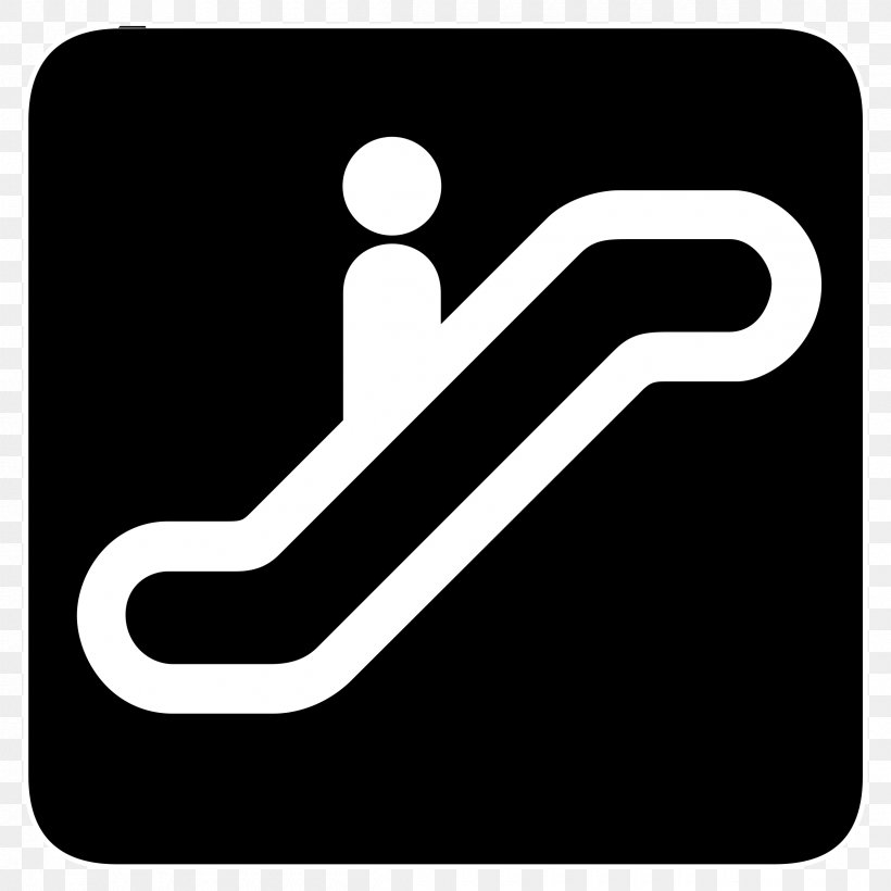 Escalator Sign Stairs Symbol, PNG, 2400x2400px, Escalator, Area, Black And White, Brand, Building Download Free