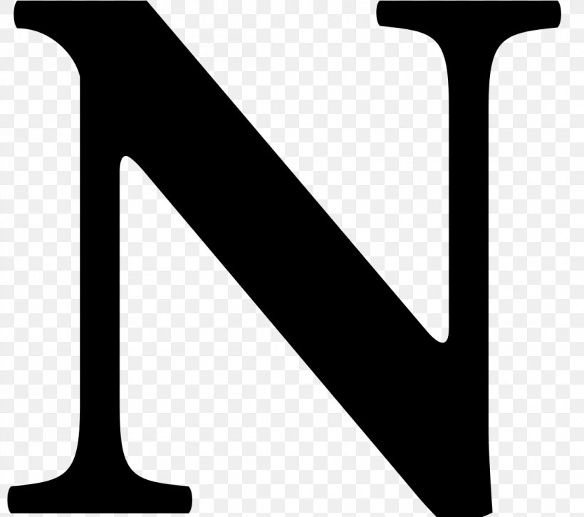 the letter n in black