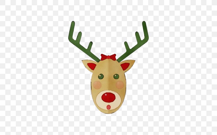 Reindeer, PNG, 512x512px, Watercolor, Antler, Deer, Fawn, Paint Download Free