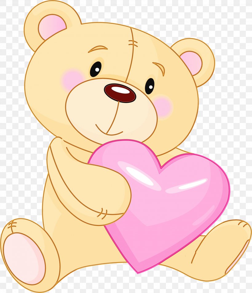 Teddy Bear, PNG, 2581x3000px, Watercolor, Bear, Cartoon, Heart, Love Download Free