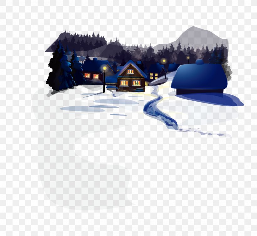 Night Winter Illustration, PNG, 1240x1143px, Night, Blue, Cartoon, Designer, Floor Download Free