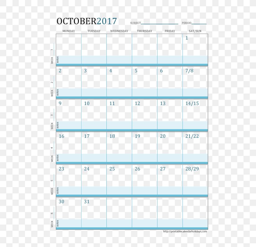 0 Calendar 1 Week Template, PNG, 612x792px, 2016, 2017, 2018, Area, Blue Download Free