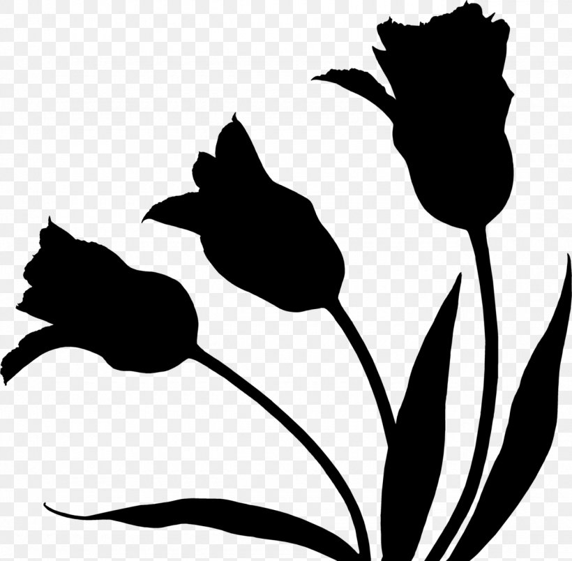 Tulip Clip Art Plant Stem Leaf Silhouette, PNG, 1280x1256px, Tulip, Blackandwhite, Botany, Branching, Flower Download Free