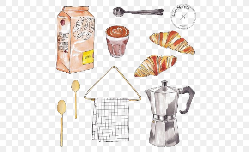 Coffee Breakfast Kitchenware, PNG, 500x500px, Coffee, Breakfast, Creativity, Designer, Food Download Free