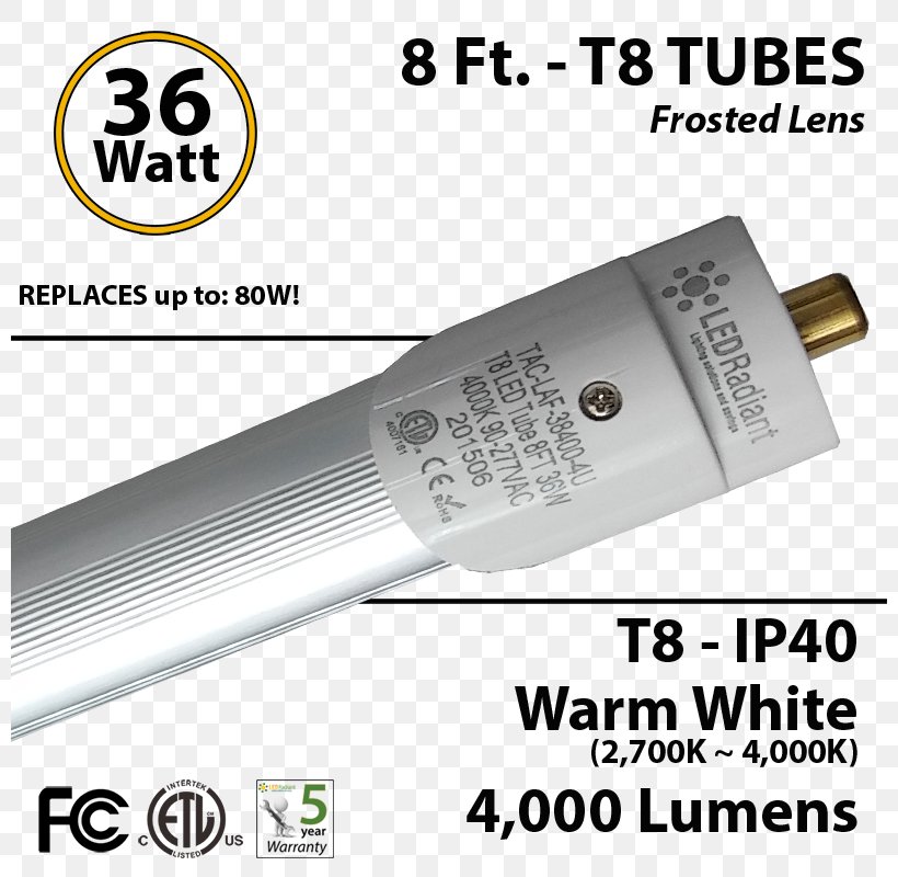 Light-emitting Diode LED Tube LED Lamp Fluorescent Lamp, PNG, 800x800px, Light, Diagram, Electrical Ballast, Electronics Accessory, Fluorescent Lamp Download Free