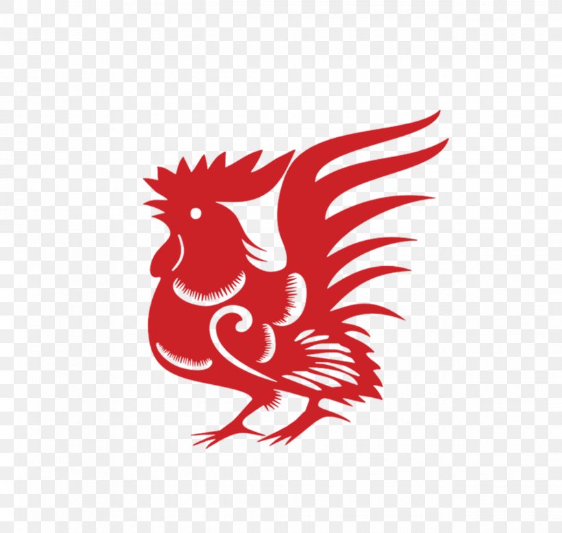 Chicken Chinese Zodiac Chinese New Year Rooster Papercutting, PNG, 2480x2352px, Chicken, Beak, Bird, Chinese New Year, Chinese Zodiac Download Free