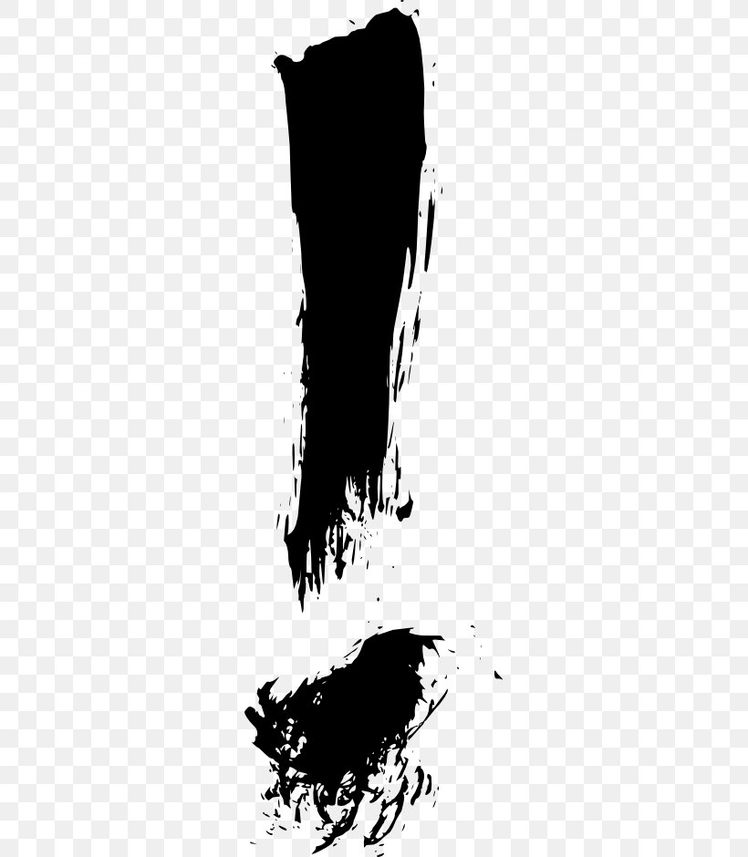 Exclamation Mark Full Stop Question Mark Interjection, PNG, 283x940px, Exclamation Mark, Art, Black, Black And White, Calligraphy Download Free