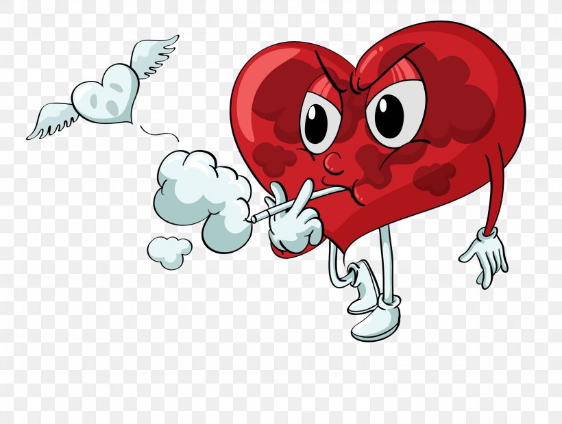 Smoking Heart Stock Illustration, PNG, 2150x1625px, Watercolor, Cartoon