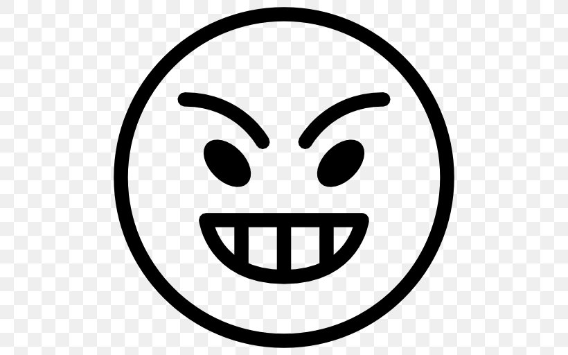 Emoticon Smiley Devil, PNG, 512x512px, Emoticon, Black And White, Devil, Face, Facial Expression Download Free