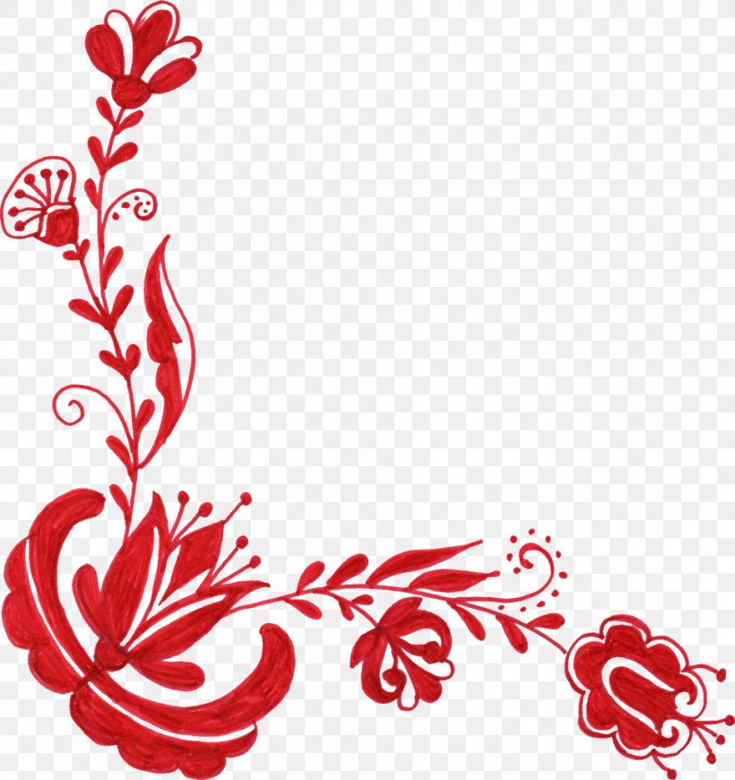 Flower Red Floral Design Clip Art, PNG, 965x1024px, Flower, Black And White, Branch, Decorative Arts, Flora Download Free