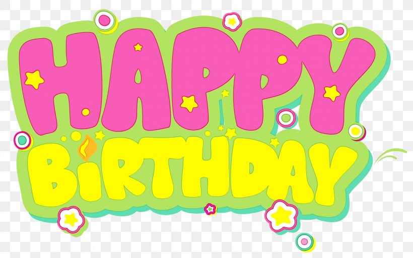 Happy Birthday Text, PNG, 3000x1874px, Watercolor, Android, Birthday, Birthday Candle, Happy Birthday Download Free