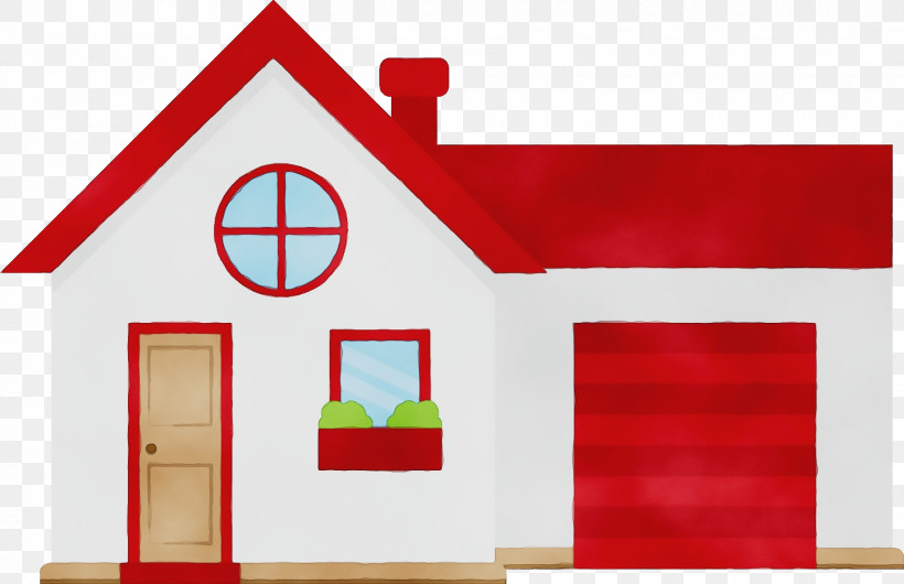 Red Property House Home Line, PNG, 1830x1183px, Watercolor, Architecture, Facade, Home, House Download Free