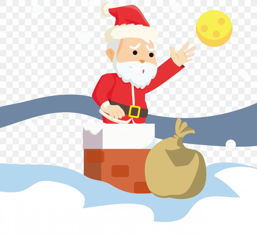 Santa Claus Christmas Ornament Illustration, PNG, 2558x2338px, Santa Claus, Area, Art, Cartoon, Chimney Download Free
