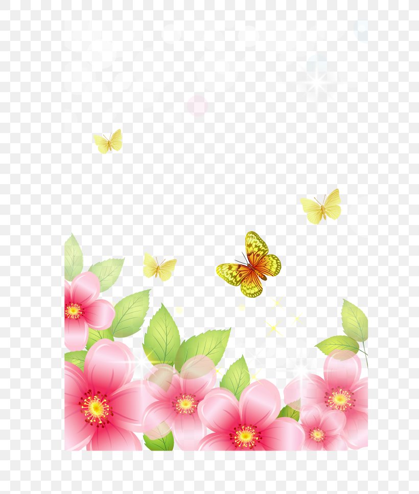 Flower, PNG, 707x966px, Drawing, Art, Blossom, Branch, Butterfly Download Free