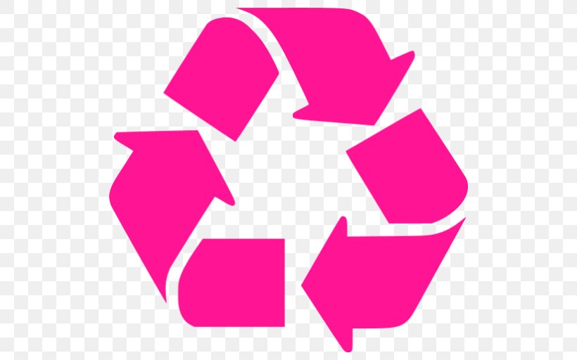 Recycling Symbol Recycling Bin Waste Reuse, PNG, 512x512px, Recycling Symbol, Area, Computer Recycling, Logo, Magenta Download Free