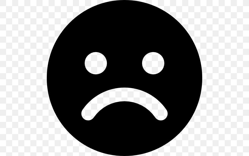 Emoticon Frown Download, PNG, 512x512px, Emoticon, Black, Black And White, Emotion, Face Download Free