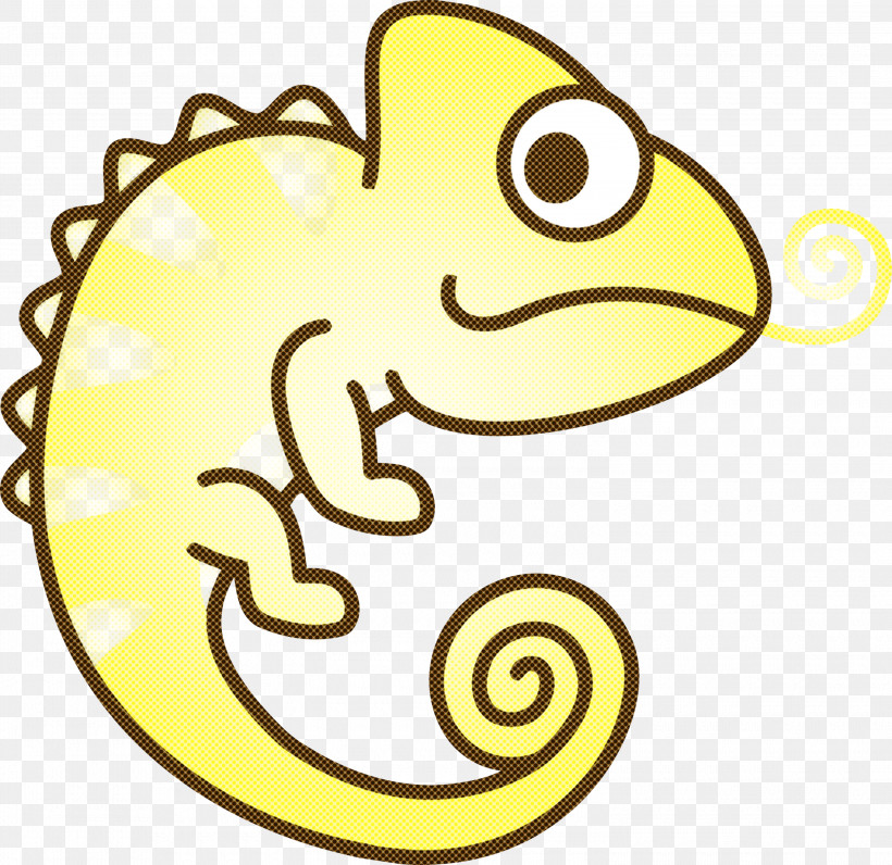 Yellow Cartoon Sticker Line Art, PNG, 3000x2915px, Chameleon, Cartoon, Cartoon Chameleon, Cute Chameleon, Line Art Download Free