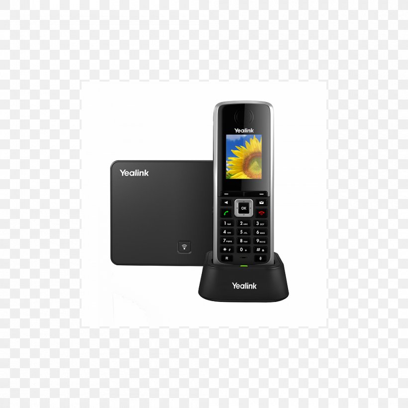 Digital Enhanced Cordless Telecommunications VoIP Phone Cordless Telephone Yealink SIP-W52P, PNG, 1000x1000px, 3cx Phone System, Voip Phone, Business Telephone System, Cellular Network, Communication Device Download Free