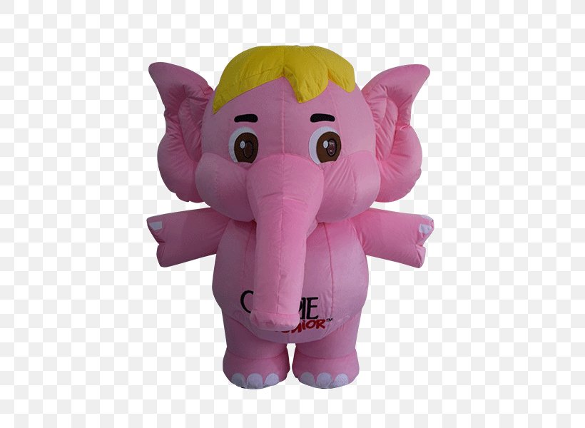 Stuffed Animals & Cuddly Toys Elephant Mascot Pink M Plush, PNG, 600x600px, Stuffed Animals Cuddly Toys, Elephant, Elephants And Mammoths, Figurine, Magenta Download Free