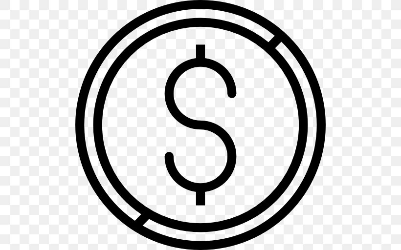 Dollar Sign United States Dollar Money Dollar Coin Penny, PNG, 512x512px, Dollar Sign, Area, Black And White, Brand, Cent Download Free