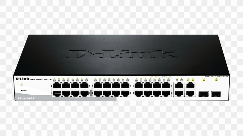 Network Switch Gigabit Ethernet Ethernet Hub D-Link Fast Ethernet, PNG, 1664x936px, 10 Gigabit Ethernet, Network Switch, Audio Receiver, Computer Port, Dlink Download Free