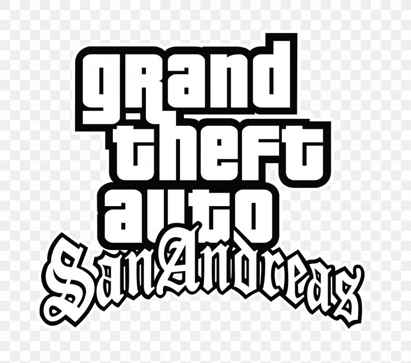 Grand Theft Auto: San Andreas Grand Theft Auto: Liberty City Stories Grand Theft Auto III Grand Theft Auto V Grand Theft Auto: Vice City, PNG, 1352x1194px, Grand Theft Auto San Andreas, Area, Black, Black And White, Brand Download Free