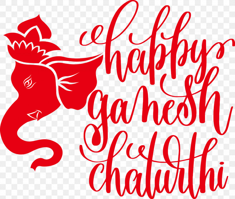 Happy Ganesh Chaturthi, PNG, 3000x2533px, Happy Ganesh Chaturthi, Bigstock, Calligraphy, Lettering, Text Download Free