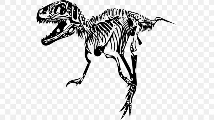 Tyrannosaurus Skeleton T-shirt Fossil Dinosaur, PNG, 960x540px, Tyrannosaurus, Animal Figure, Artwork, Black And White, Bone Download Free