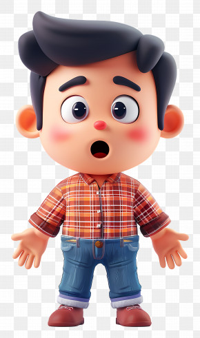 3d Man - Astonished Surprised Boy PNG