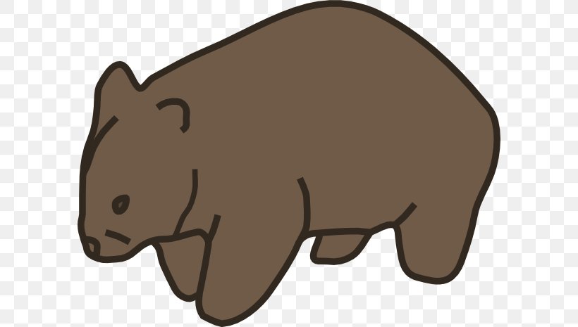 Wombat Free Content Clip Art, PNG, 600x465px, Wombat, Bear, Carnivoran, Cartoon, Cat Like Mammal Download Free