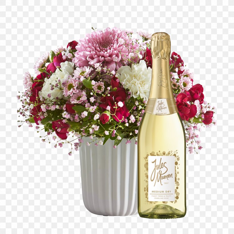 Blume Flower Bouquet Cut Flowers Valentine's Day, PNG, 1800x1800px, Blume, Blumenversand, Bottle, Champagne, Cut Flowers Download Free