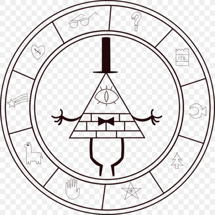 Station Clock Bill Cipher Industrialist In The Dining Room, PNG, 894x894px, Clock, Area, Bill Cipher, Black And White, Clothing Accessories Download Free