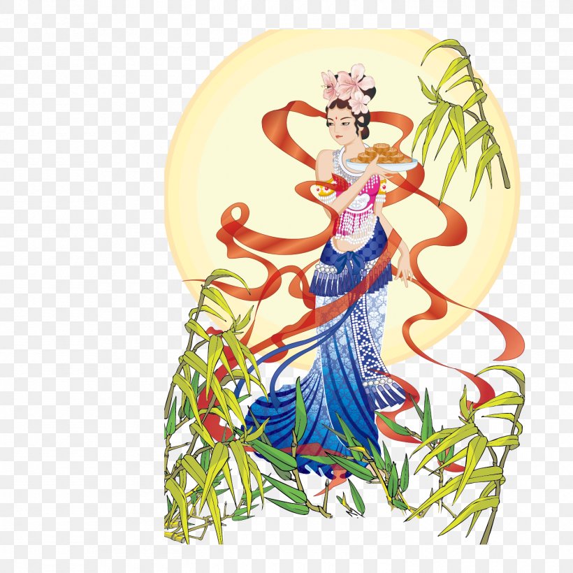 Mooncake Mid-Autumn Festival Chang'e Vector Graphics Image, PNG, 1500x1500px, Mooncake, Advertising, Art, Change, Costume Design Download Free