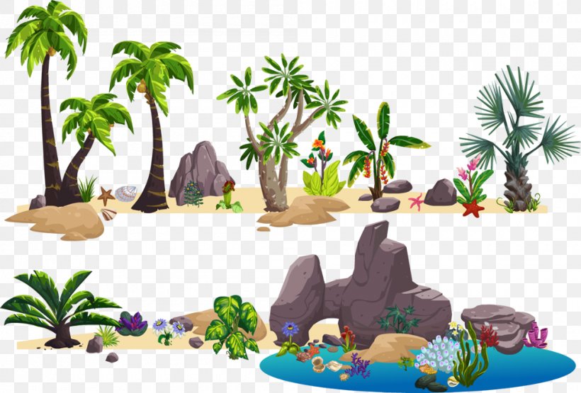Palm Trees Illustration Concept Art Illustrator, PNG, 1000x678px, Palm Trees, Adaptation, Animal Figure, Animation, Aquarium Decor Download Free